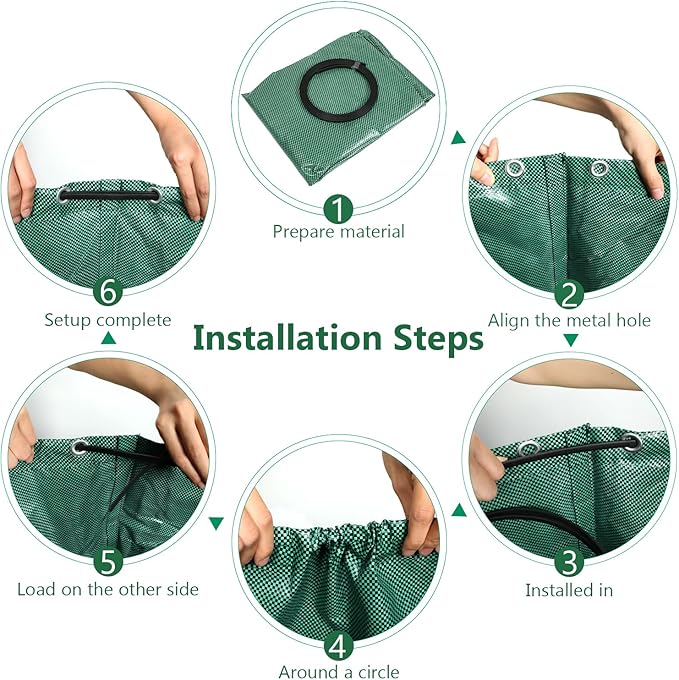 2 Pack 16 Gallon Reusable Yard Waste Bags Heavy Duty Lawn and Leaf Bags Yard Waste Container Garden Grass Bags