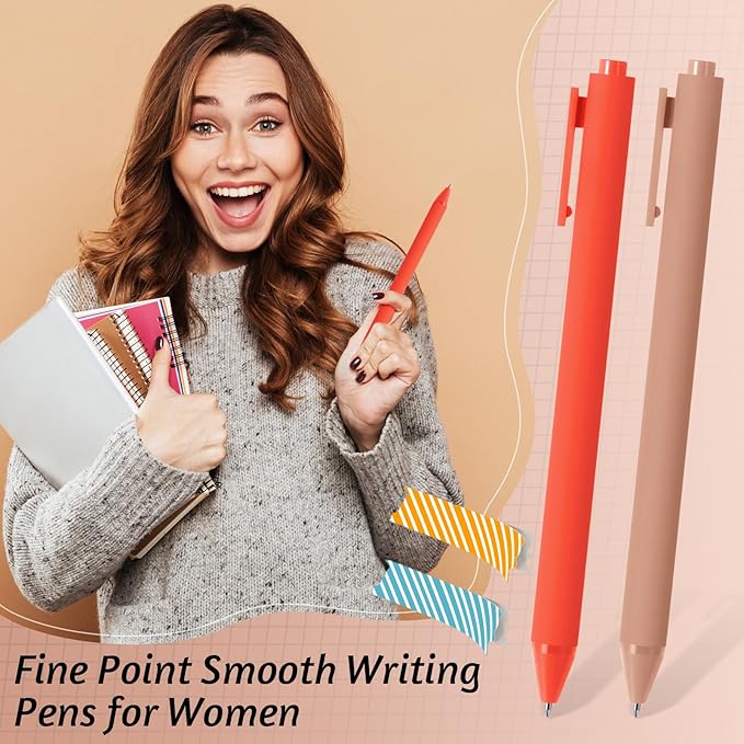 Crtiin 50 Pcss Gel Ink Pens Bulk Black Ink, Smooth Writing Cute Colorful Pens for Back to School First Day of School Teacher Student Server Office Supplies Staff Party Favor Gifts (Orange Series)