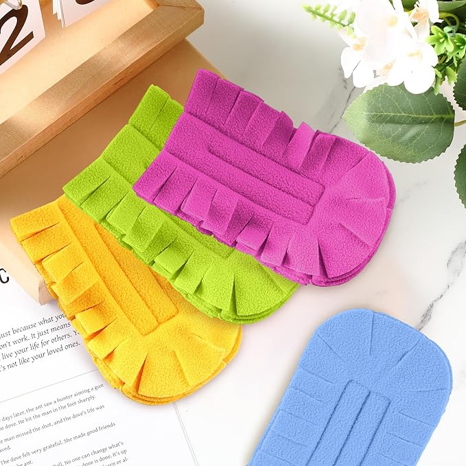 Zubebe 12 Pcs Duster Refill Reusable Fleece Duster Refills Feather Flat Dusters Multi Surface Washable Cleaning Pads Tools for Home, Blinds, Car, Pet, Furniture, Fans (Red,Yellow,Green,Blue)