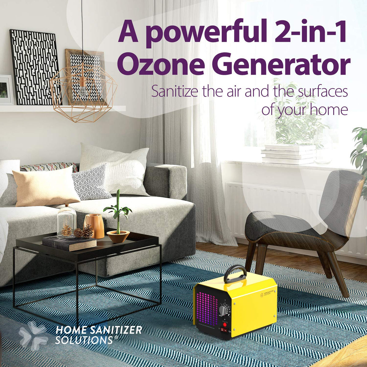 Home Sanitizer Solutions Ozone Generator for Home and Commercial Use -10,000mg/h, O3 Air Purifier and Ionizer Machine