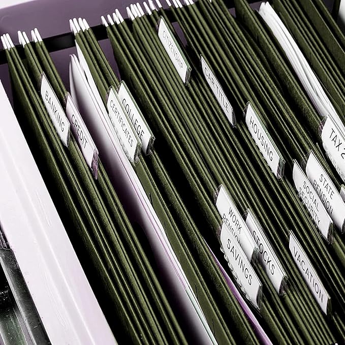 Hanging File Folders, RAZCC 60 Pack Reinforced Hanging Folders Letter Size, Designed for Bulky Files, Filing Cabinet, Adjustable Tabs, Green