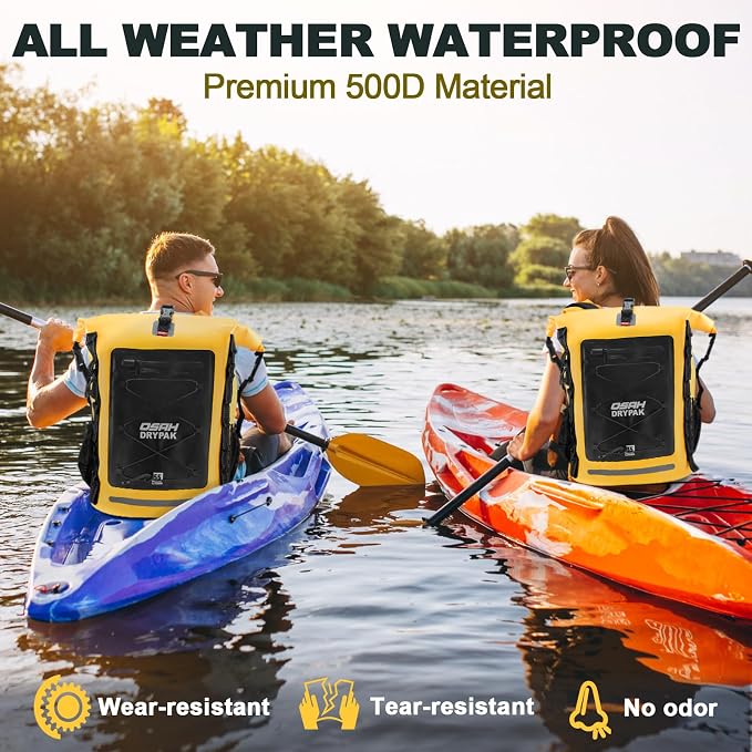 OSAH DRYPAK Waterproof Backpack Dry Bag 35L/55L/85L ā Heavy Duty Roll-Top Hiking Backpack for Travel, Kayaking, Boating, Camping, Rafting and Fishing