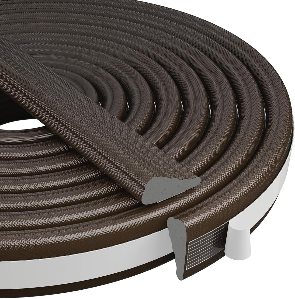 Wedge-Shape Window Weather Stripping Door Frame Seal Strip 196â Brown,Upgrade Black Foam,Soundproofing,Draft Stopper,Winter Insulation,Noise Blocker, Gap Filler for Exterior Front Door Side