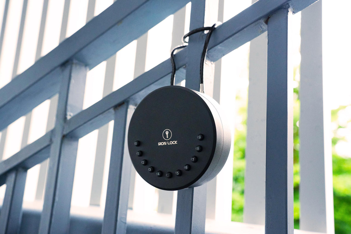 Iron Lock® Portable Smart Key Lock Box - Bluetooth & Mechanical Keyless Entry, App Control, Auto Lock, 2 Interchangeable Shackles (Cable & U-Shackle), IP65 Waterproof, Security Key Cabinets