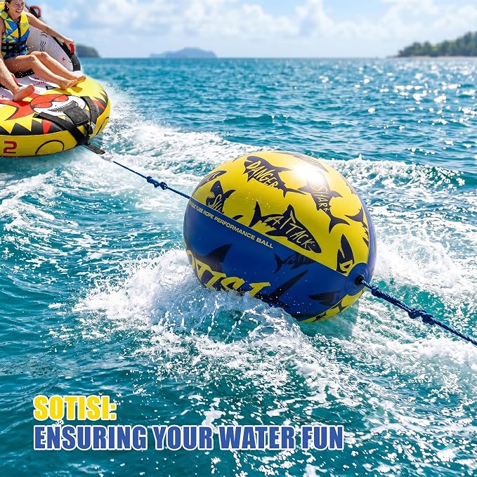 Towable Tube for Boating, 1ā2 Person Inflatable Towable Tube with Quick Connect, Heavy Duty 840D Nylon Water Tube for Lake & Water Sports