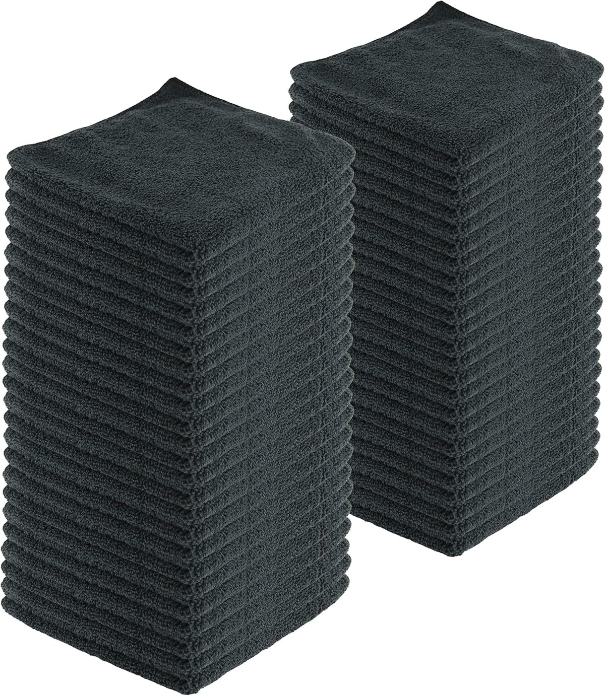 Microfiber Cleaning Cloths,48 Pack, 16"x16", All-Purpose, Softer, Highly Absorbent, Lint-Free, Reusable, Washable Pro Towels, Black, for House, Kitchen, Bathroom, Car, Office