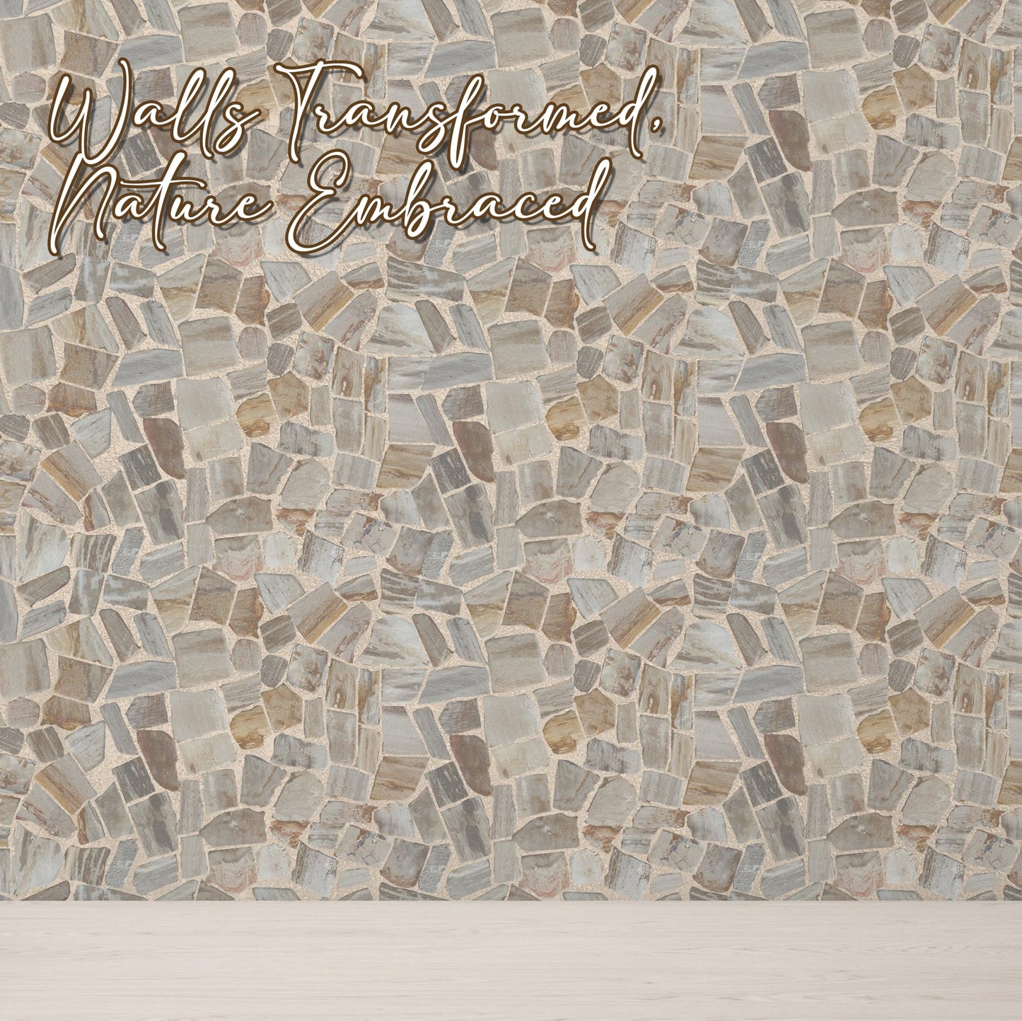 PEBBLETILE.CO Petrified Wood Tiles - Floor and Wall Mosaic Tile - Honed Finish Tiles for Kitchen, Bathroom,Vanities and Laundry (11.4" X 11.4") Mosaic