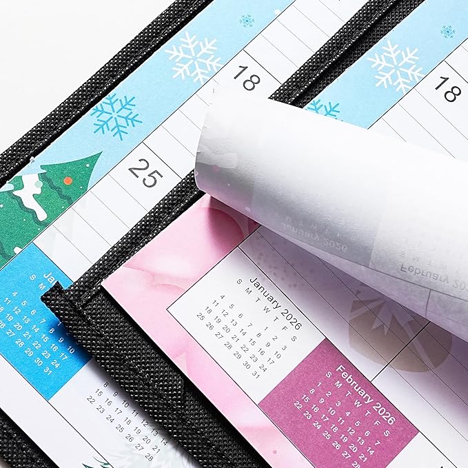 2026 Desk Calendar - Large Desk Calendar 2026, Jan.2026 - Dec.2026, 22" x 17", 2026 Calendar with Corner Protectors + Large Ruled Blocks, To-do & Notes, 12 Different Themes