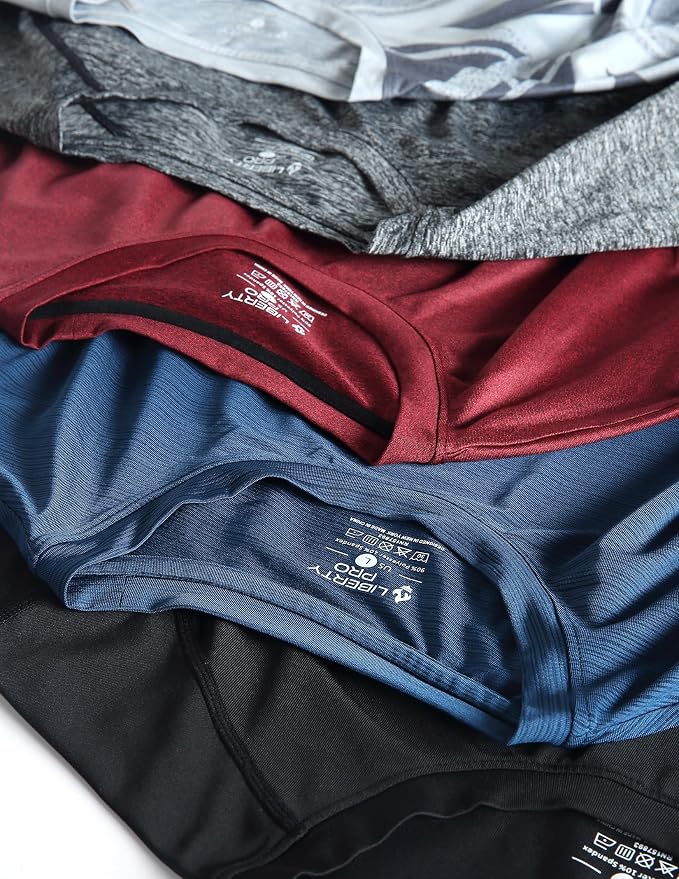 5 Pack Men’s Active Quick Dry Crew Neck T Shirts | Athletic Running Gym Workout Short Sleeve Tee Tops Bulk