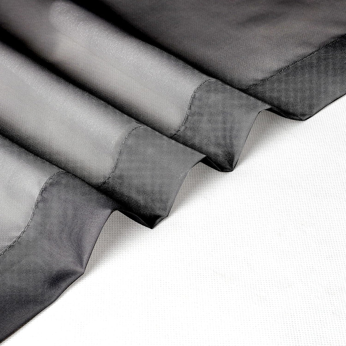 Chyhomenyc Black Sheer Scarf Valances for Windows 216 Inch Extra Long, Window Scarf Drapes Rod Pocket Backdrop for Wedding Arch Draping/Party/Canopy Bed/Living Room, 2PC, 18 Feet Length