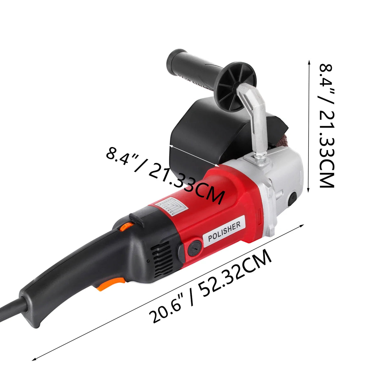 1200W 110V Burnishing Polishing Machine With 4 Wheels and 2 Carbon Brushes 3000RPM Corded Electric For Sanding Finishing