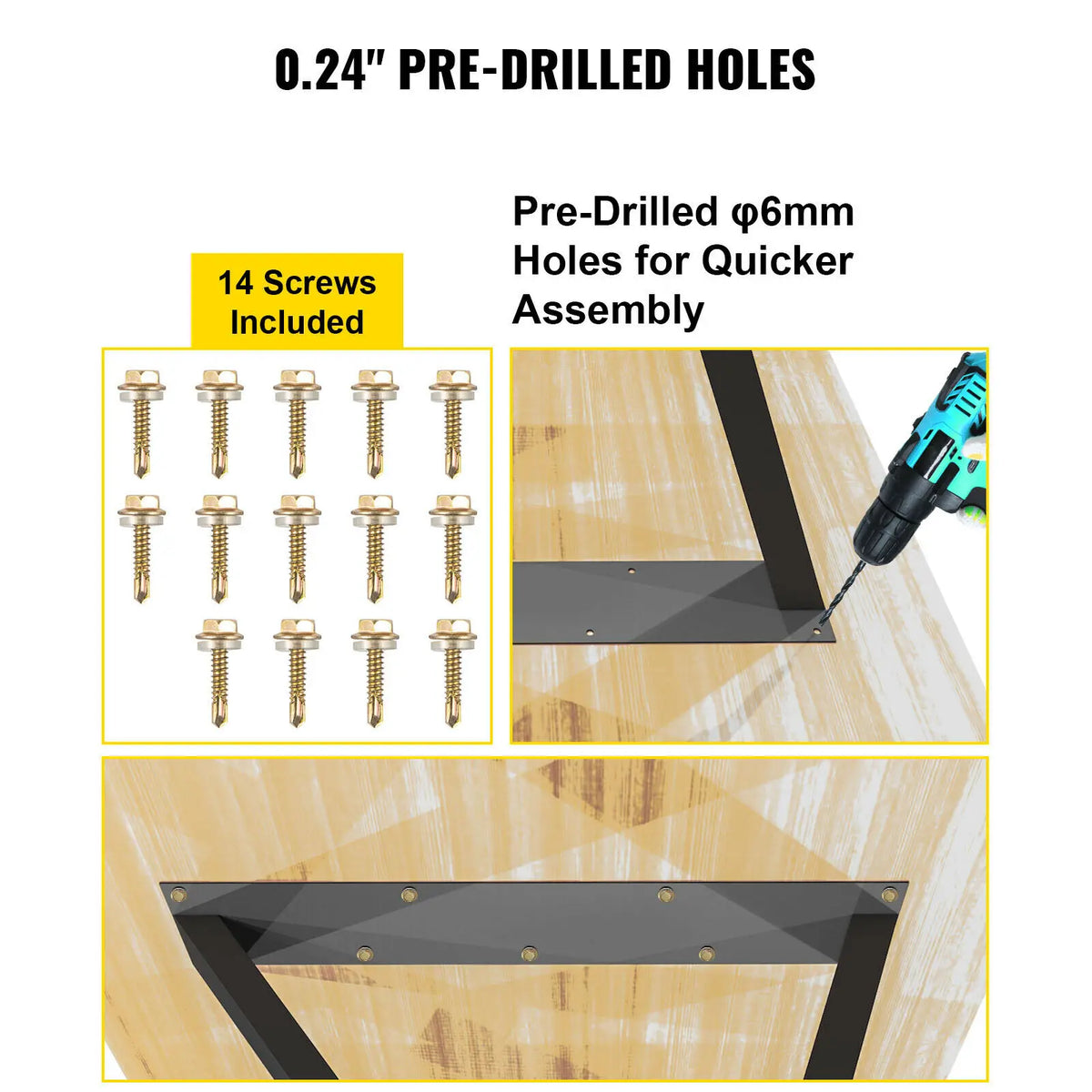 2PCS Metal Table Legs 28X18" Z-Shape Desk Legs Dining Table Legs Wrought Iron For Dining Table Coffee Table Home DIY Black