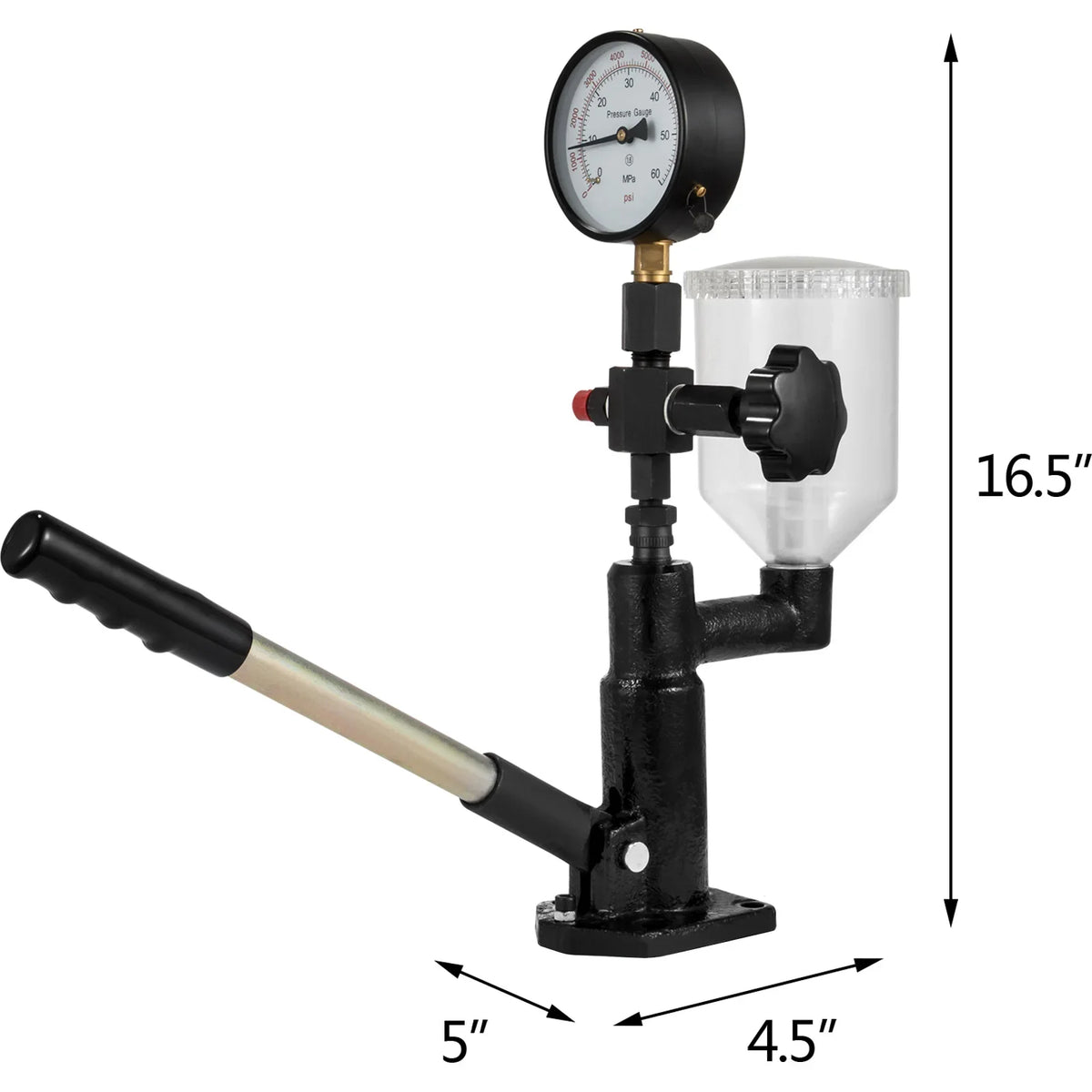 Diesel Fuel Injector Nozzles Tester with Dual Scale Gauge Common Rail Pressure Tester Repair Tool for Automobiles Tractors