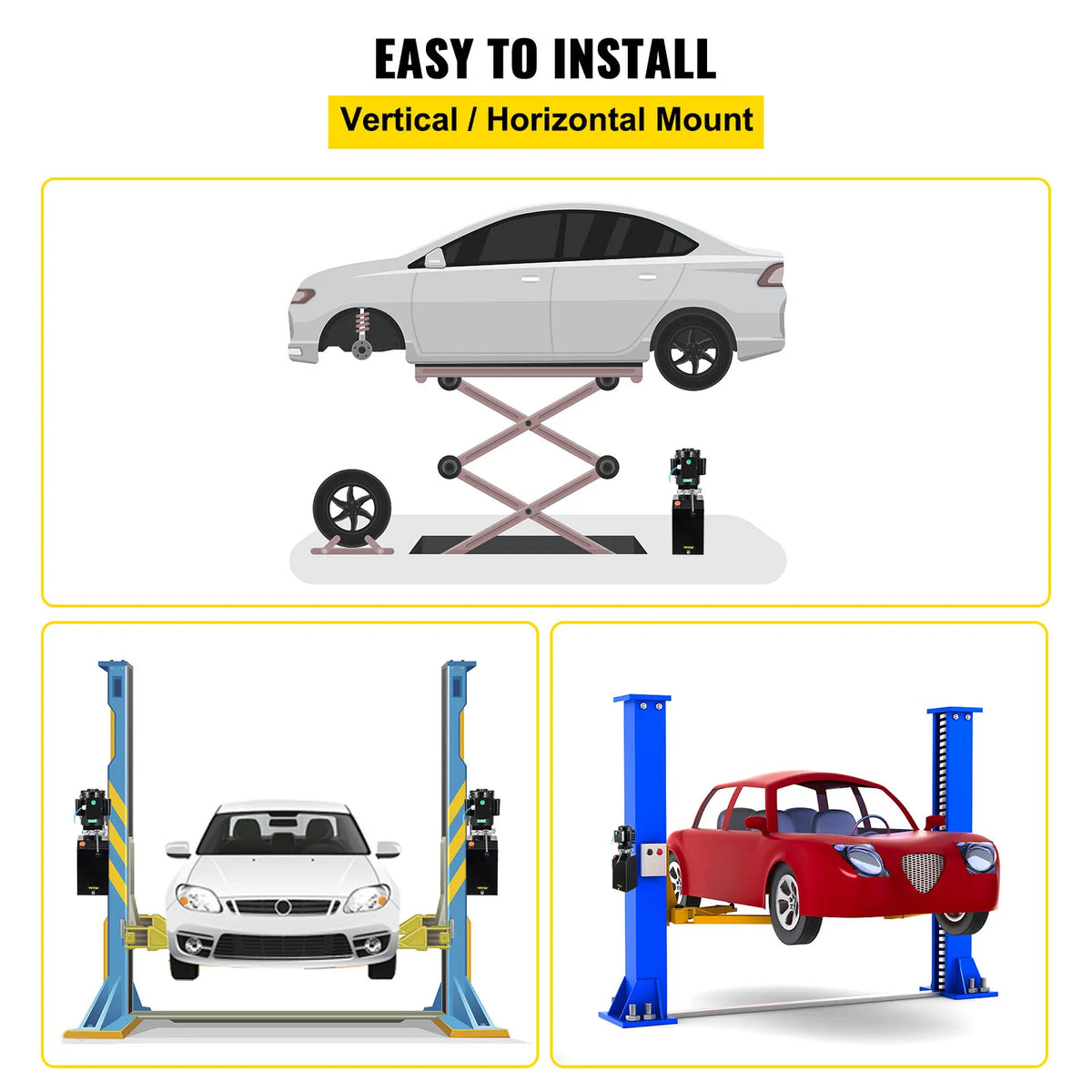 Hydraulic Pump 14 Quart Hydraulic Power Unit 2950 PSI Car Lift Hydraulic Pack Dump Trailer 220V 60Hz 1 PH Auto Repair Shop