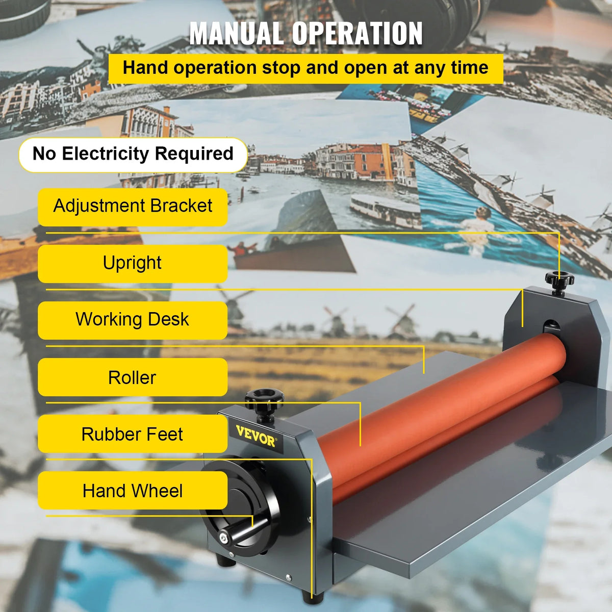 39" 1000MM Manual Cold Roll Laminator Vinyl Photo Film Mounting Laminating Machine Cold Roll Laminating Machine