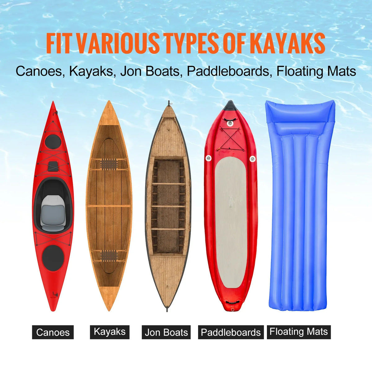 450lbs Kayak Cart Detachable Canoe Trolley Cart with 12'' Solid Tires Adjustable Width for Paddleboards Float Mats Boats
