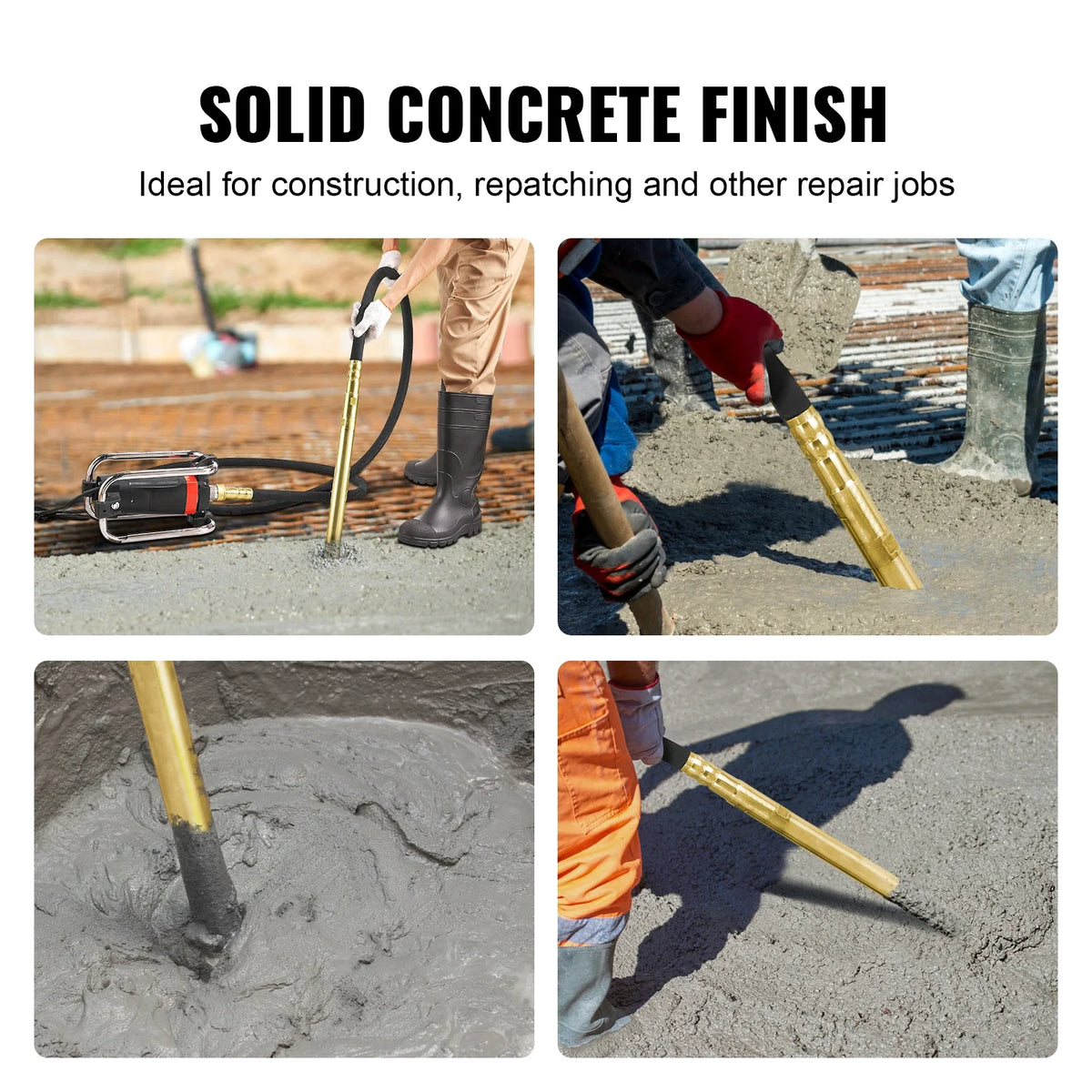 Electric Concrete Vibrator 1300W 16000 VPM 2HP Copper Motor Handheld Portable Pencil Remove Air Bubble and Level
