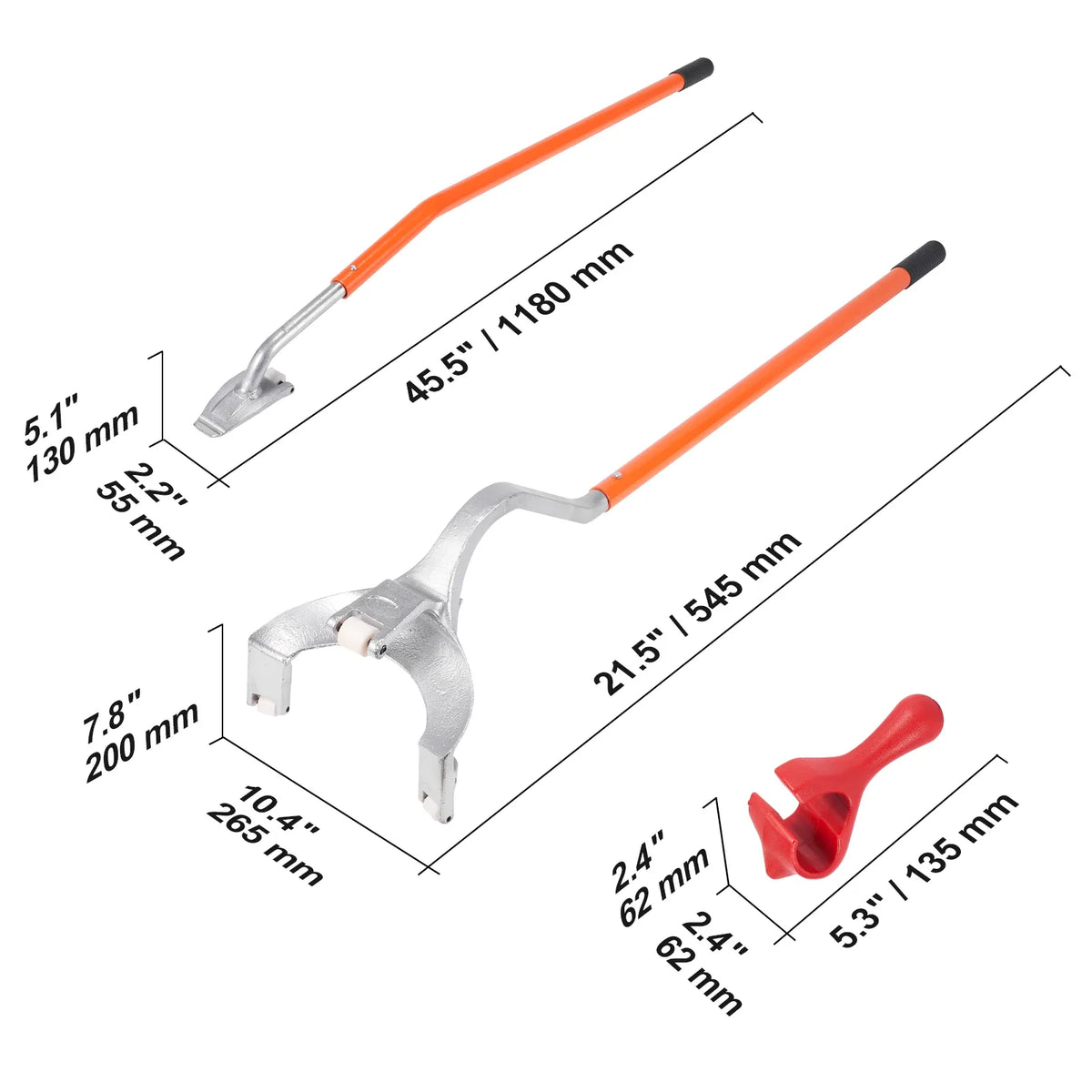 Tire Mount Demount Tool 22.5"-24.5" Manual Steel Tire Changer Mount Demount Removal Tool Tire Changing Tools Tubeless Tire