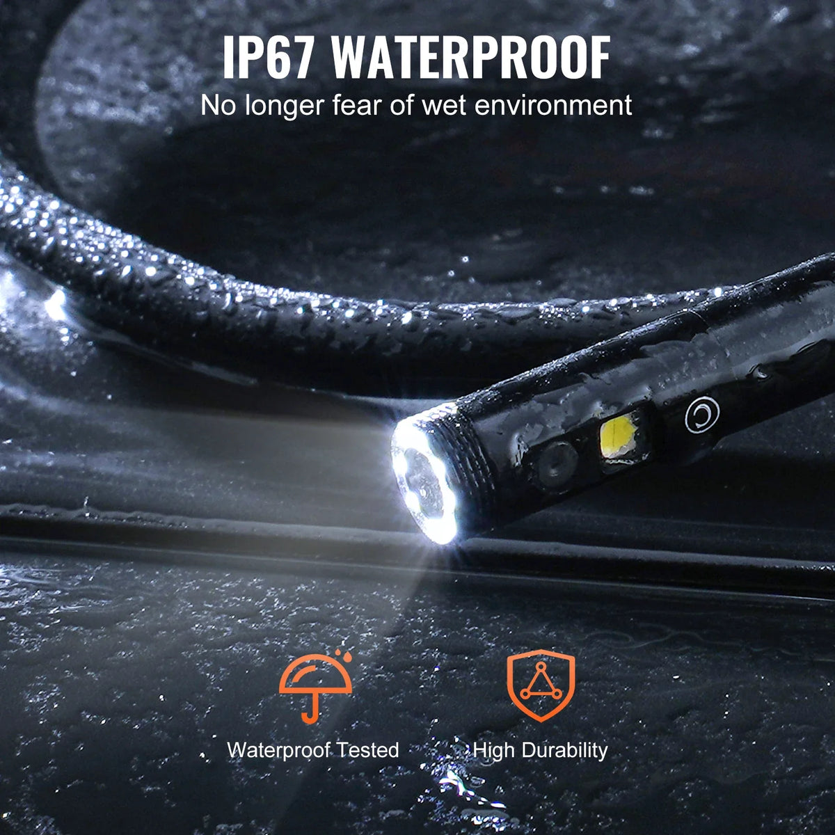 Endoscope Camera with Light Dual Lens Industrial Borescope 4.3" Screen 1080P Inspection Camera for Auto, Plumbing