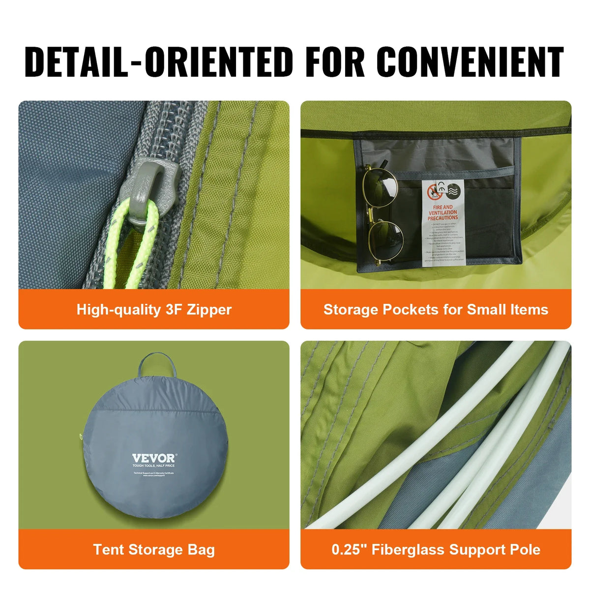 Camping Tent Pop Up Tent for 4 Person Easy Setup Waterproof Backpacking Tent with Door & Window for Outdoor Family Camping