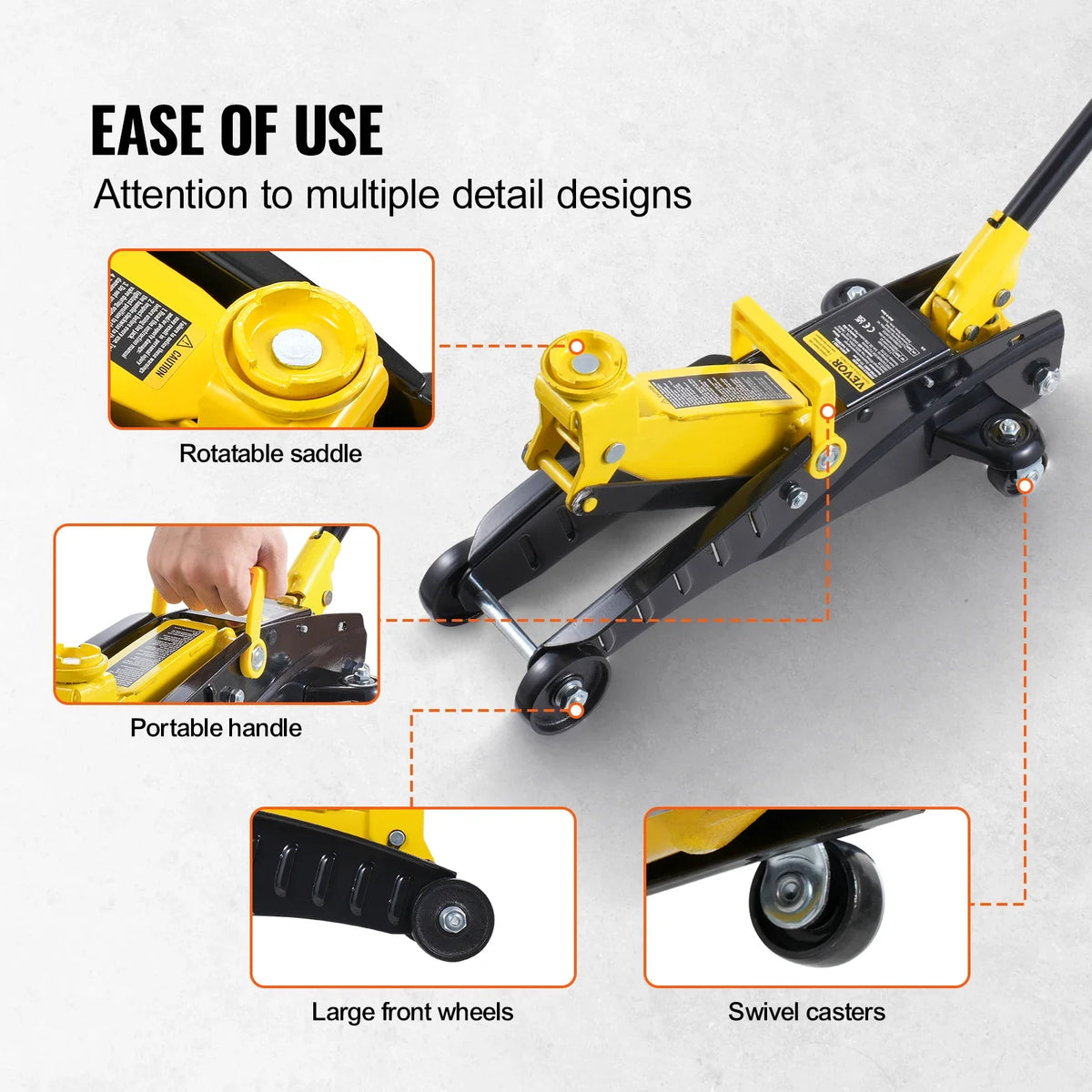 Low Profile Floor Jack 2 Ton Heavy Duty Iron Hydraulic Racing Floor Jack Car Jack with Jack Stands Single Piston Lift Pump