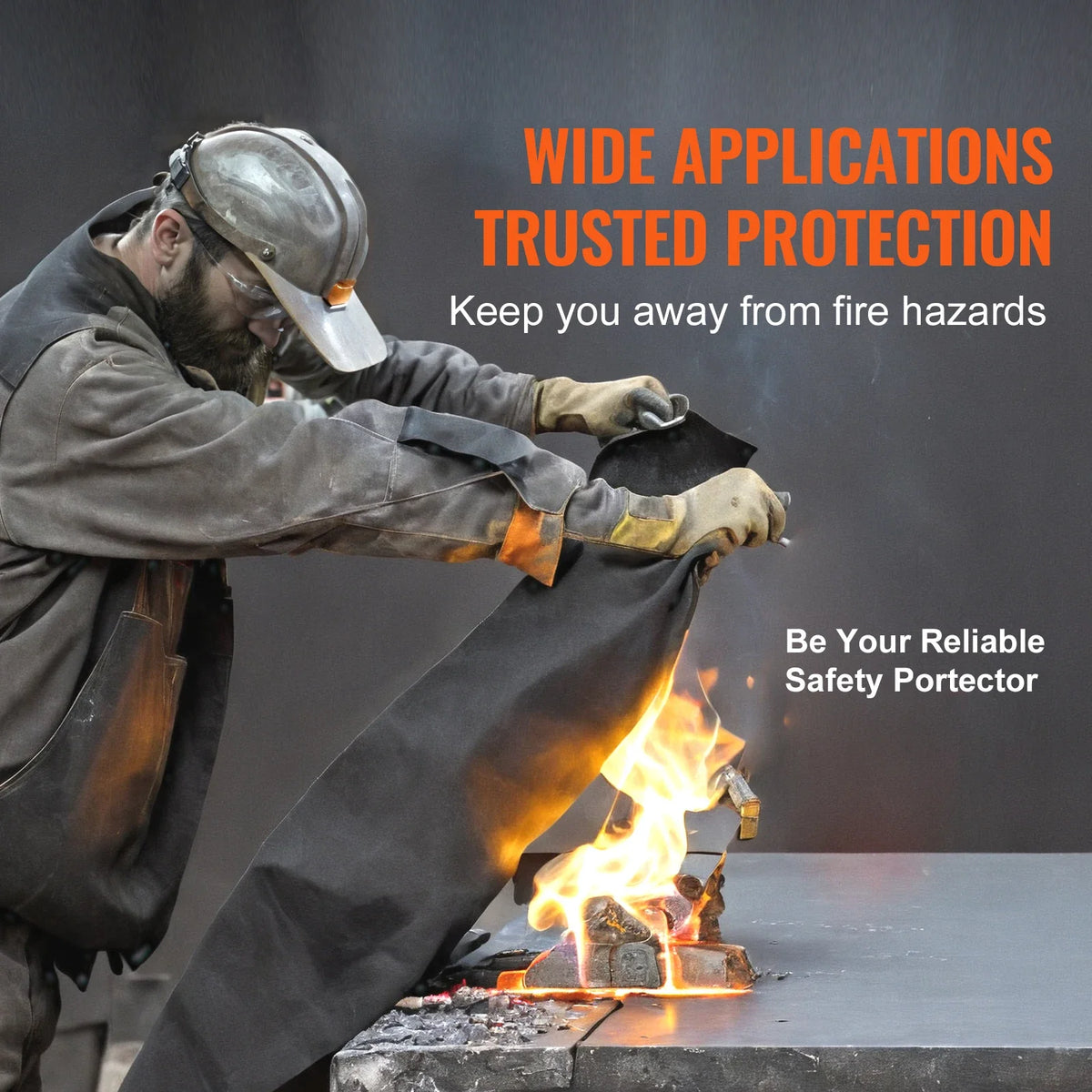 Carbon Felt Welding Blanket 6 Pack 21" x 20" Flame Retardant Welding Blankets Up To 1800° F Heat Resistant Blanket Set