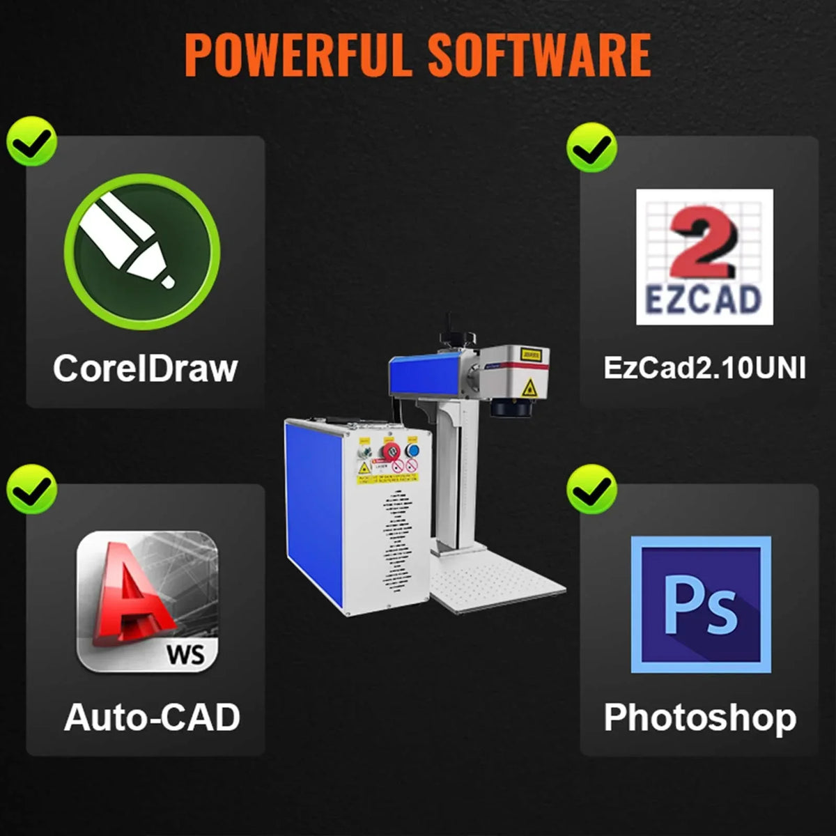 Laser Marking Machine 30W 50W Laser Engraver Metal Stainless Steel Cutting Gold Silver Ring Jewelry Engraving Machine