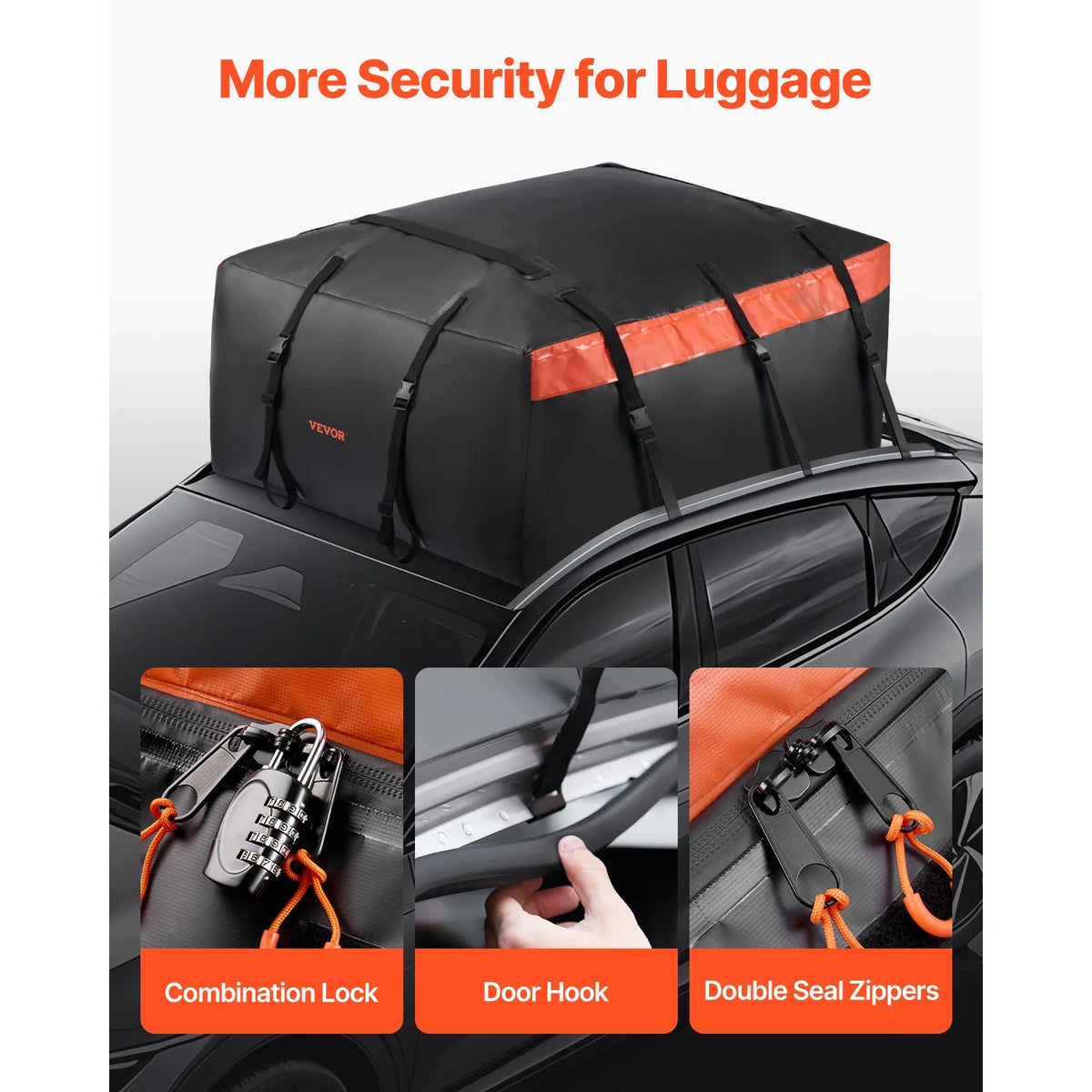 Car Rooftop Cargo Carrier Bag 20/23 Cubic Feet Roof Cargo Carrier 840D PVC Waterproof Car Roof Luggage Bag for All Vehicle