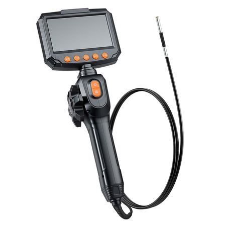 Articulating Borescope with 0.15" Ultra Slim Lens, Two-Way Articulated Endoscope with Light, 4.3" IPS Screen, 1280 x 720 HD Lens, 8X Zoom Inspection Camera for Automotive, Tight Mechanical Space