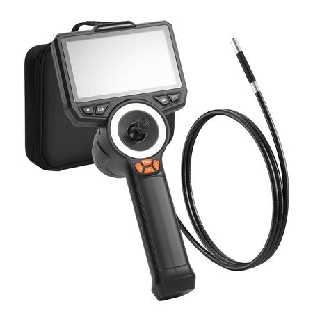 Articulating Endoscope with Light, 4-Way 360° Articulated Borescope, 0.24" Slim Lens 1920 x 1080, 4.5" HD IPS Screen, 8X Zoom Inspection Camera for Auto, Mechanical Equipment (4.9FT Snake Cable)