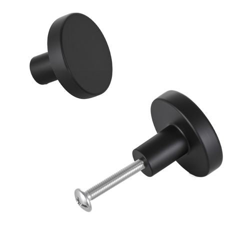 Cabinet Knobs, 10 Pack, 1.26 Inch Black Zinc Alloy Drawer Pulls & Door Handles, Mushroom Kitchen Solid Knobs Dresser Handles, Cupboard Hardware with Screws for Bathroom Closet Cabinets Drawers