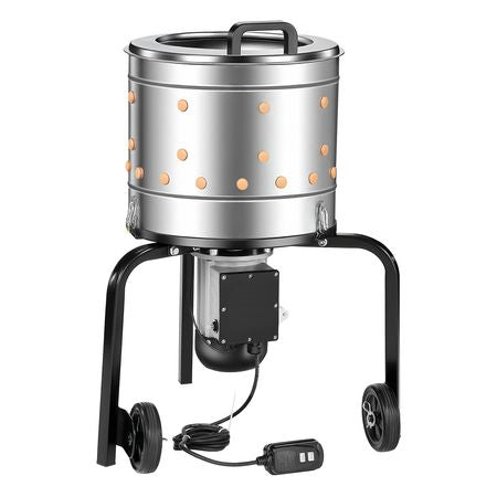 Chicken Plucker Machine, 15.7 in Drum, 550W & 275RPM Electric Chicken Plucking Machine with 114 Soft Fingers & Transport Wheels, Stainless Steel Feather Remover for Processing 1-2 Chicks Once