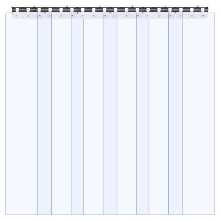 Clear PVC Strip Curtain, 84 in Height x 36 in Width x 0.08 in Thickness, 6 PCS Walk in Freezer Cooler Curtain Strips, Thermal Insulating Plastic Door Strips for Warehouse, Freezer, Garage Doors