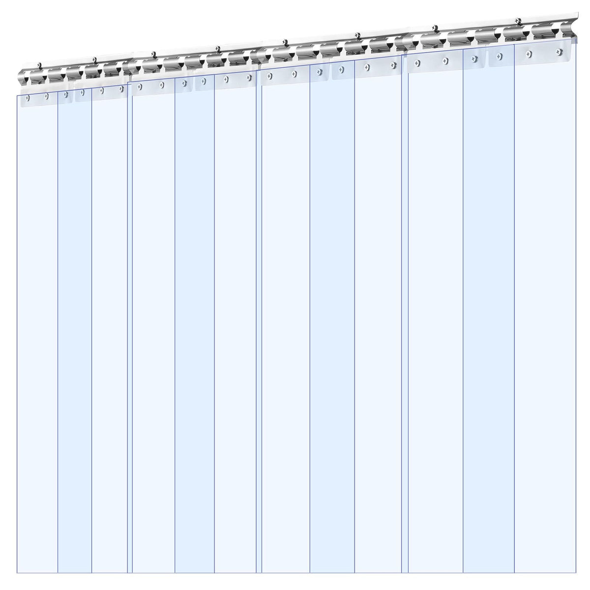 Clear PVC Strip Curtain, 84 in Height x 48 in Width x 0.08 in Thickness, 8 PCS Walk in Freezer Cooler Curtain Strips, Thermal Insulating Plastic Door Strips for Warehouse, Freezer, Garage Doors