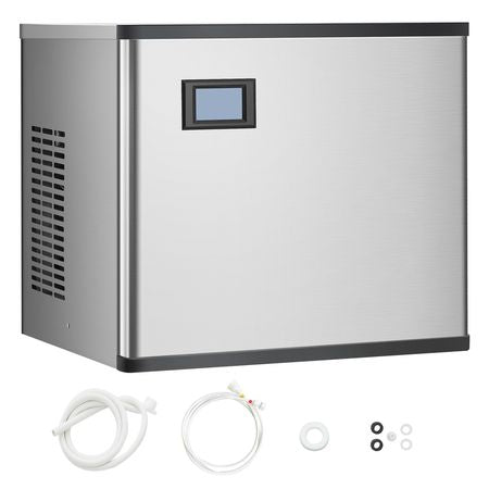 Commercial Ice Maker Machine 300 lbs/24 h, 20 Inch Stainless Steel Industrial Ice Machine, Self-Cleaning and Scheduled Ice Making, Modular Ice Cube Machine for Restaurant Hotel - Head Only