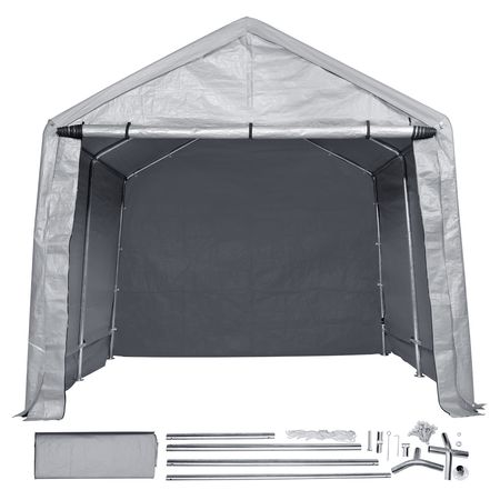Compact Outdoor Shelter, 10x10x8.5 ft Durable Season-Long Storage Tent with Easy Access Zip Door and Airy Windows for Bikes, Motorcycles, and Garden Equipment