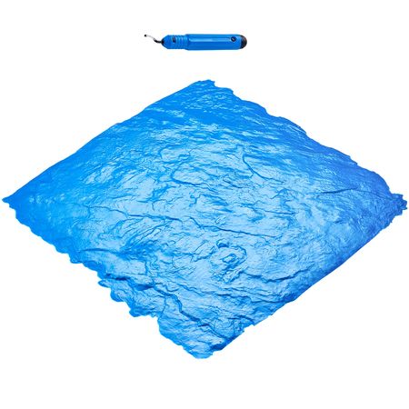 Concrete Stamps Mat, 24 x 24 in, Concrete Texturing Skin Polyurethane Stamp Stone Tile Texture Mat, Slate floor Imprint Seamless Stamp Concrete Molds for Outdoor Decorative, Blue