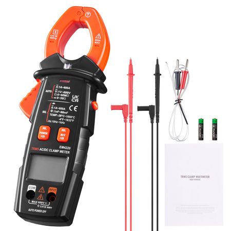 Digital Clamp Multimeter, T-RMS 6000 Count, 600A, for Current, Voltage, Resistance, Diodes & Continuity Testing, Data Hold, NCV, Ideal for Domestic Appliances & Railway Maintenance