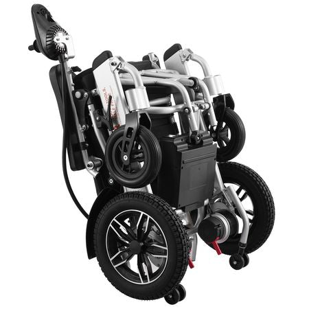 Electric Wheelchair for Adults Seniors, 300 lbs Weight Capacity, 17.7 in Width Lightweight Foldable Motorized Power Wheelchairs, Long Range All Terrain Aluminum Alloy Chair, Adjustable Backrest