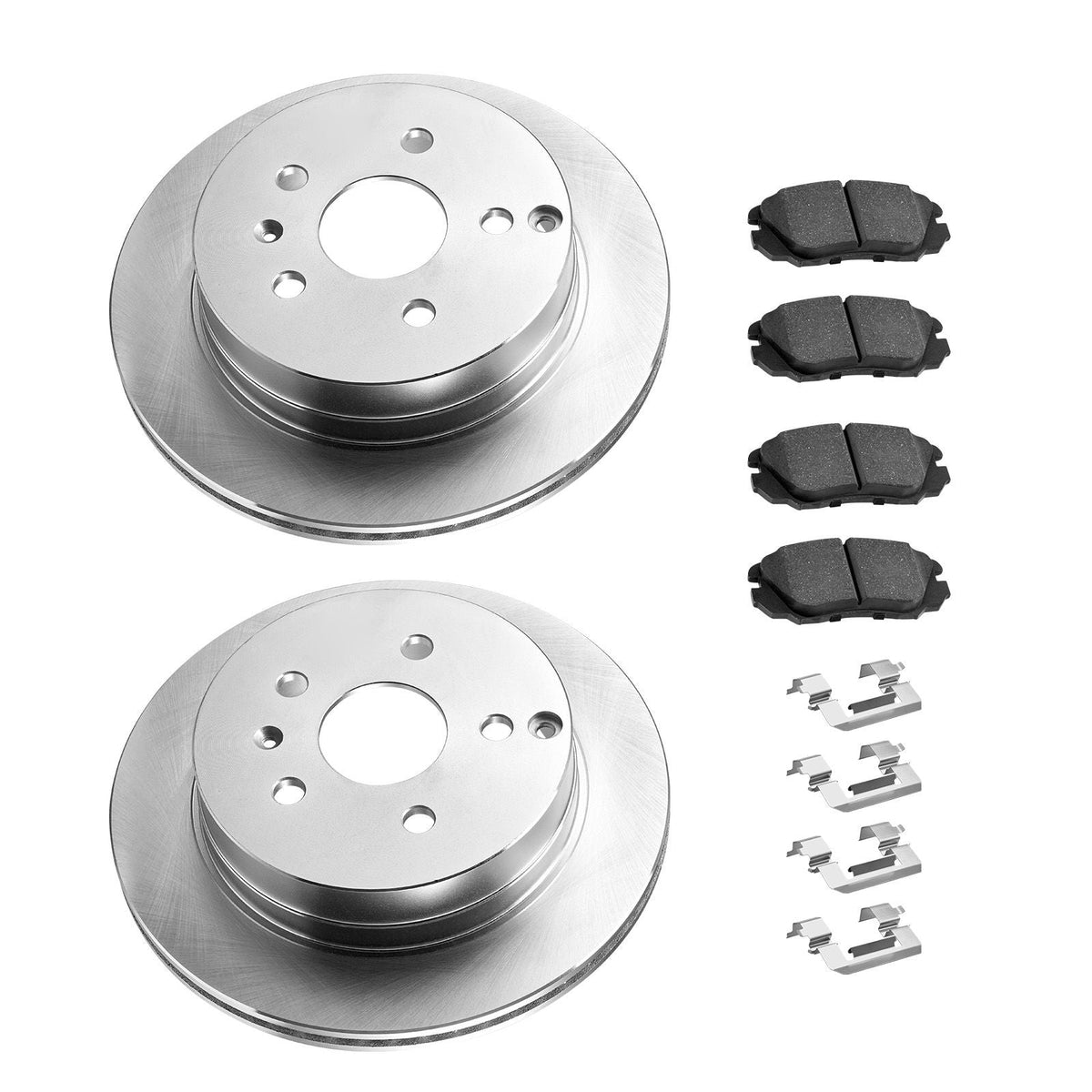 Front and Rear Brake Kit Compatible with 2010-2017 Chevrolet Equinox, 2010-2017 GMC Terrain, Hollow Brake Rotors Ceramic Brake Pads Replacement Kit, 12.7 in Front Rotors, 12 in Rear Rotors