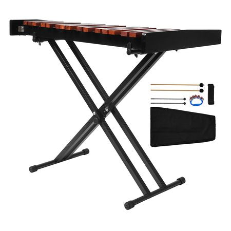 Glockenspiel Xylophone, 37 Notes, Wooden Professional Xylophone Percussion Instrument, with Height Adjustable Stand, 4 Mallets, Carrying Bag, Beginner Musical Instrument Kit for Adults and Kids