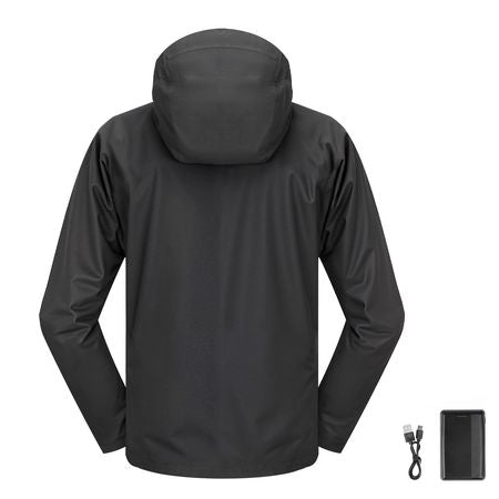 Heated Jacket for Women with 7.4V Battery, Soft Shell Electric Heating Coat, Windproof Waterproof Lightweight Outerwear with 5 Heating Zones & 3 Heat Settings, Machine Washable, L Size