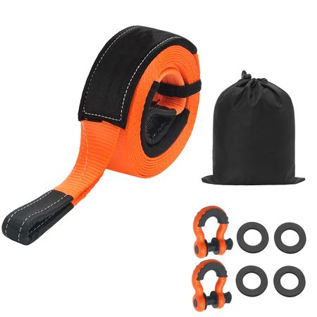 Heavy Duty Tow Strap Recovery Kit 3 in x 20 ft (MBS-36,000 lbs) Tree Saver Winch Strap, Triple Reinforced Loop & Protective Sleeves & Storage Bag, 3/4" D-Ring Shackles, for Truck Jeep SUV ATV