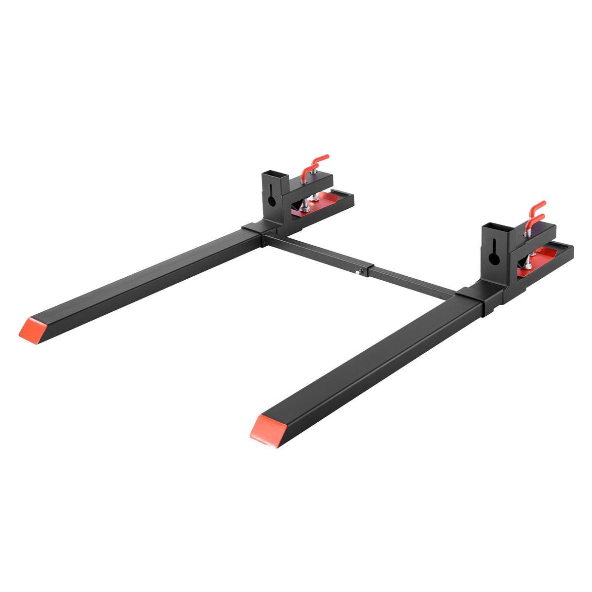 Pallet Forks, 4000 lbs Clamp on Pallet Forks, 60-Inch Total Length Heavy-Duty Tractor Fork with Adjustable Stabilizer Bar for Tractor Attachments, Loader Bucket, and Skid Steer, Black