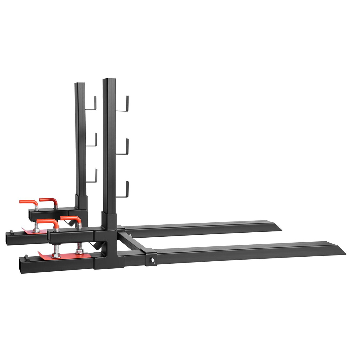 Pallet Forks, 4000 lbs Clamp on Pallet Forks, 60-Inch Total Length Heavy-Duty Tractor Fork with Anti-Tilt Bar & Adjustable Stabilizer Bar, Fit for Loader Bucket Skid Steer Tractor, Black