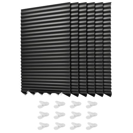 Paper Blinds, 6 Pack, 36 in x 72 in, Temporary Blackout Pleated Paper Shades, No Tools No Drilling, Pleated Blinds with Adhesive, Easy to Cut and install, for Indoor Windows, Kitchen, Bedroom