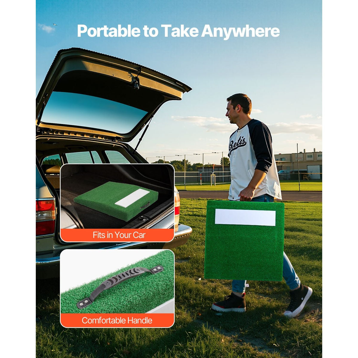 Pitching Mound, Portable Baseball Pitcher's Mound, 31 in Indoor Outdoor Pitching Practice and Training Equipment, Softball Pitching Aids with Antifade Turf, Pitching Rubber, Carry Handle
