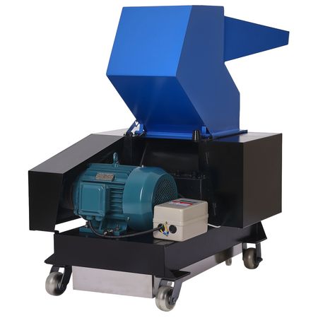 Plastic Shredder Crusher, 7.5HP/5.5KW Plastic Bottle Grinder Granulator, 200-300kg/h Capacity Pulverizer Recycling Machine with Wheels, SDK-11 Blade & 8mm Mesh for PVC PTFE (220V 60Hz 3-Phase)