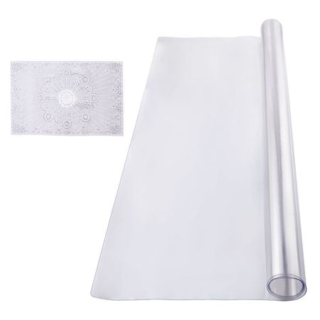 Plastic Table Cover, 36 x 48 Inch 1.5 mm Thick Clear Table Protector, Rectangle PVC Desk Mat, Waterproof & Easy Cleaning Desk Pad Tablecloth, for Office Dresser Dining Room Table Night Stand