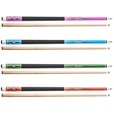 Pool Cue, 4 Pieces Pool Stick, 58 inch Canadian Maple Wood Billiard Pools Stick with ABS Connection Ring, Cues Sticks for Professional Pool Table, Bar, Home, Office, 18 oz, 19 oz, 20 oz, 21 oz